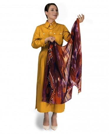 Палантин Женский W40-ABSTRAITE/ORANGE